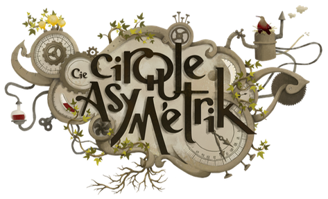 Logo of the Asymetrik Circus Company - street shows, circus, music